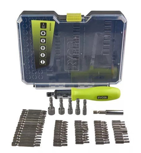 Ryobi RAK59SD Estuche de 59 Puntas para Atornillar con Destornillador