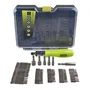 Ryobi RAK59SD Estuche de 59 puntas de destornillador con destornillador de trinquete - Incluye tipos Philips, Plano, Pozidriv y Torx