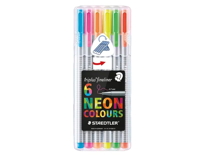 Staedtler Rotulador Triplus Neon Colours Estuche 6 Unidades Colores Surtidos Punta Fina 0.3mm