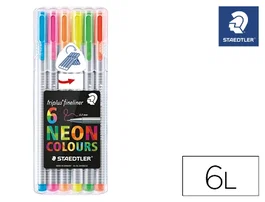 Staedtler Rotulador Triplus Neon Colours Estuche 6 Unidades Colores Surtidos Punta Fina 0.3mm