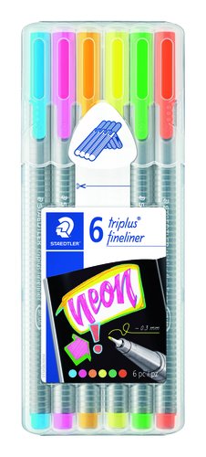 Staedtler Triplus Fineliner 334 Estuche de 6 unidades Colores Neón Surtidos