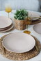 Hermia X00018603 Juego de Platos de Gres Cerámico, Crema, 27 cm (6 Piezas)