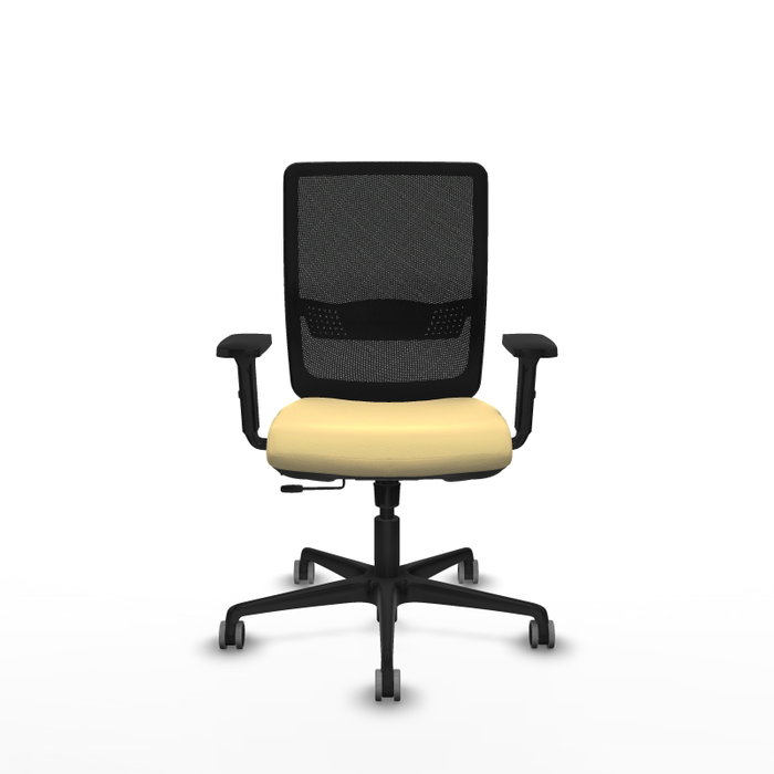 PIQUERAS Y CRESPO Silla de oficina Haches con mecanismo Sincro/Traslack, Crema y Negro