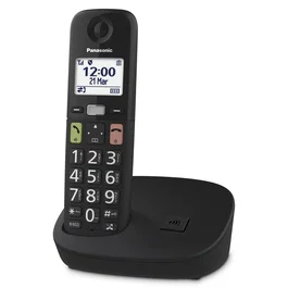 Panasonic KX-TGU110EXB Teléfono DECT Inalámbrico con Identificador de Llamadas, Agenda 100 Entradas, Base y Auricular, Color Negro