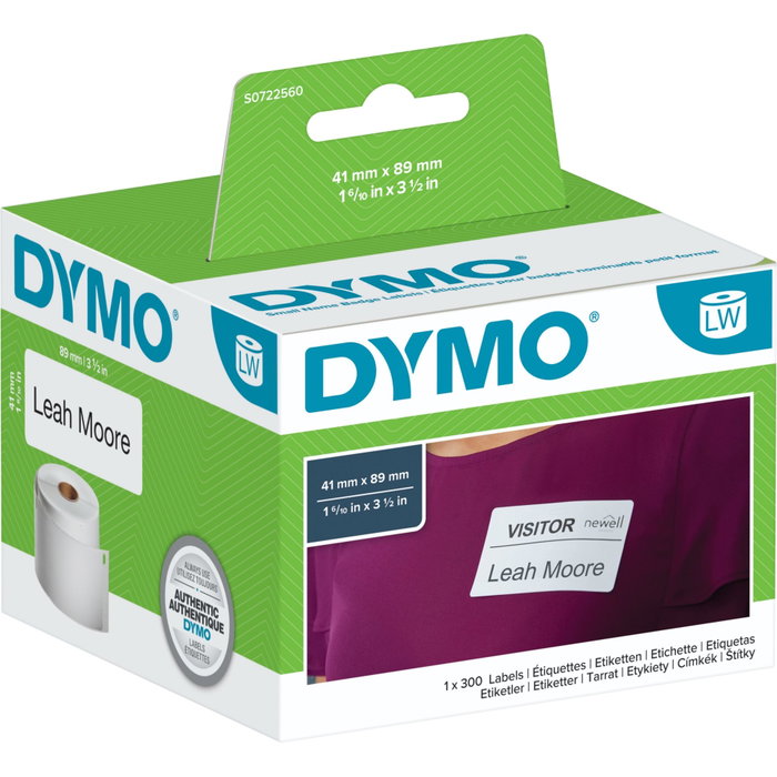 Dymo Etiquetas de Identificación 89x41mm Blanco (300 etiquetas)