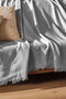 L'essentiel linge de maison Merlin Funda de Sofá Gris Claro, 100% Algodón Reciclado, 170 x 205 cm