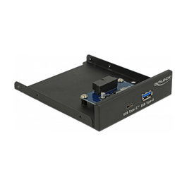 DeLOCK 63962 Panel de bahía de unidad 3.5 pulg con USB Type-C™ y USB Tipo-A