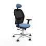 PIQUERAS Y CRESPO Silla de oficina Jorquera con mecanismo Sincro/Traslack, Azul cielo y Negro