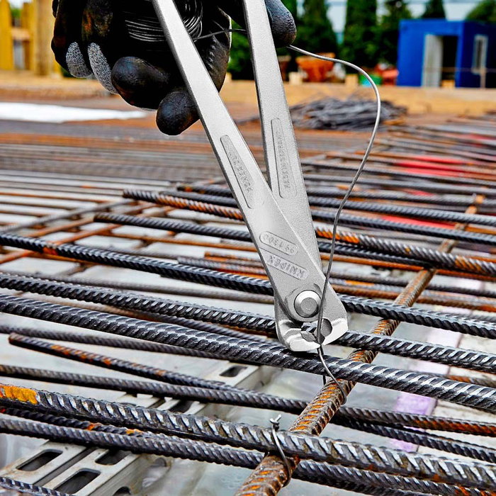 Knipex Tenaza rusa de fuerza cincada brillante 300 x 50 x 25 mm para alambre de atar