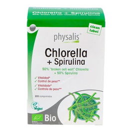 PHYSALIS Chlorella+Spirulina Bio 200 Comp. Complemento Alimenticio