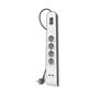 Belkin Regleta de Protección contra Sobretensiones con 4 Tomas y 2 Puertos USB, Cable 2m, Blanco/Gris