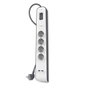 Belkin Regleta de Protección contra Sobretensiones con 4 Tomas y 2 Puertos USB, Cable 2m, Blanco/Gris