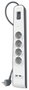 Belkin Regleta de Protección contra Sobretensiones con 4 Tomas y 2 Puertos USB, Cable 2m, Blanco/Gris