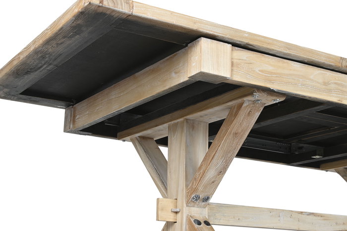 DKD Home Decor Mesa de Comedor Balines Natural 180 x 90 x 76 cm Madera Reciclada Olmo