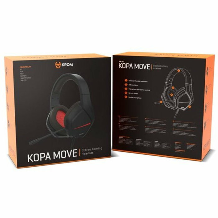 Krom Kopa Move Auriculares Gaming Estéreo Negro y Rojo Krom Kopa Move Auriculares Gaming Estéreo Negro y Rojo