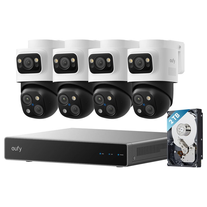 EUFY S4 Max Sistema de Seguridad NVR, 8 Canales, 3840 x 2160, 2 TB + 16 TB HDD, Negro/Gris/Blanco EUFY S4 Max Sistema de Seguridad NVR, 8 Canales, 3840 x 2160, 2 TB + 16 TB HDD, Negro/Gris/Blanco
