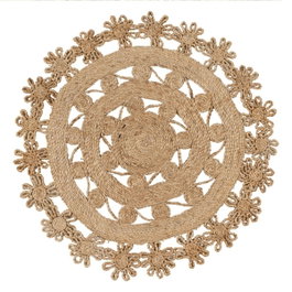Ixia Alfombra de Decoración Natural de Yute 120 x 120 cm