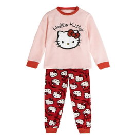 Cerdá Pijama Largo Velour Poly Aplicaciones Hello Kitty Rosa Claro 6 Años
