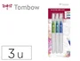 Tombow Set de Pinceles de Agua Water Brush con Punta Fina, Media y Plana