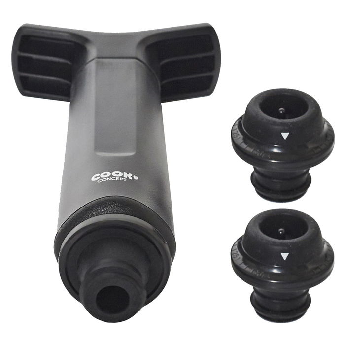 Cook Concept Bomba Vacío Botella con 2 Tapones para Vino