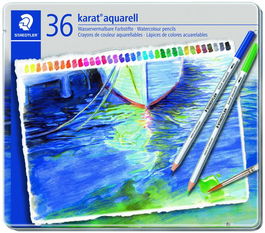 Lapices Acuarelables Staedtler 125 Karat Estuche Metal De 36