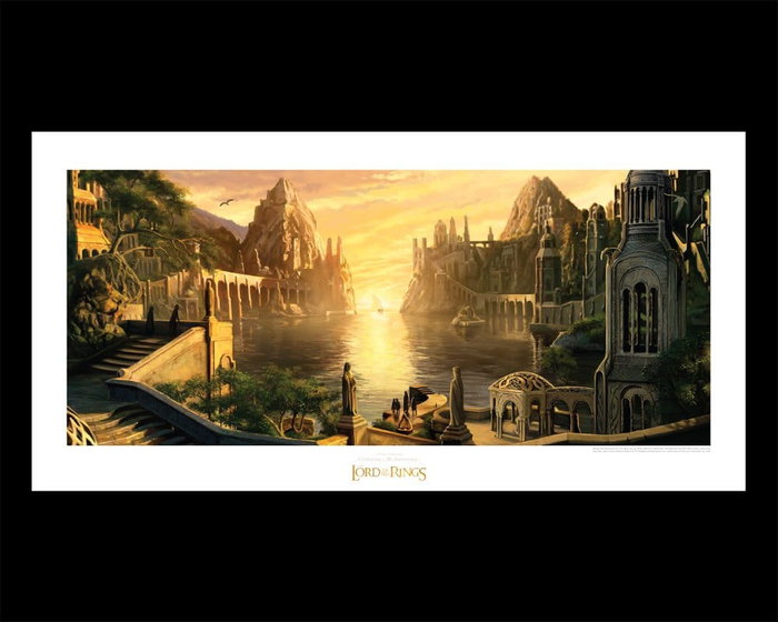 Weta Workshop Litografía El Señor de los Anillos The Grey Havens 59 x 30 cm