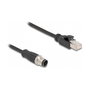 DeLOCK Cable adaptador M12 codificación D de 4 pines a RJ45, 50 cm
