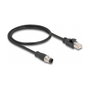 DeLOCK Cable adaptador M12 codificación D de 4 pines a RJ45, 50 cm