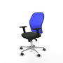 PIQUERAS Y CRESPO Silla de oficina Jorquera con mecanismo Sincro, Tela Negro y Malla Azul