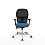 PIQUERAS Y CRESPO Silla de oficina Jorquera con mecanismo Sincro/Traslack, Azul claro y Negro