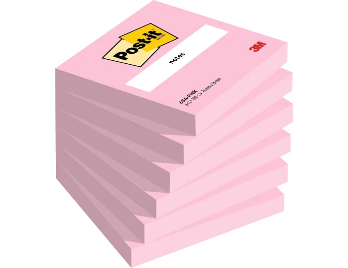 Post-it Bloc de notas adhesivas quita y pon fucsia neón con 100 hojas 76x76 mm