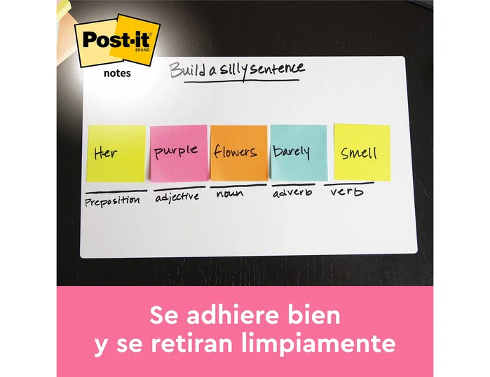 Post-it Bloc de notas adhesivas quita y pon fucsia neón con 100 hojas 76x76 mm