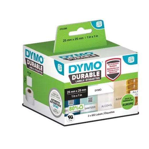 Dymo Etiquetas Durable 25 x 25 mm, 2 Rollos (1700 unidades), Blanco Dymo Etiquetas Durable 25 x 25 mm, 2 Rollos (1700 unidades), Blanco