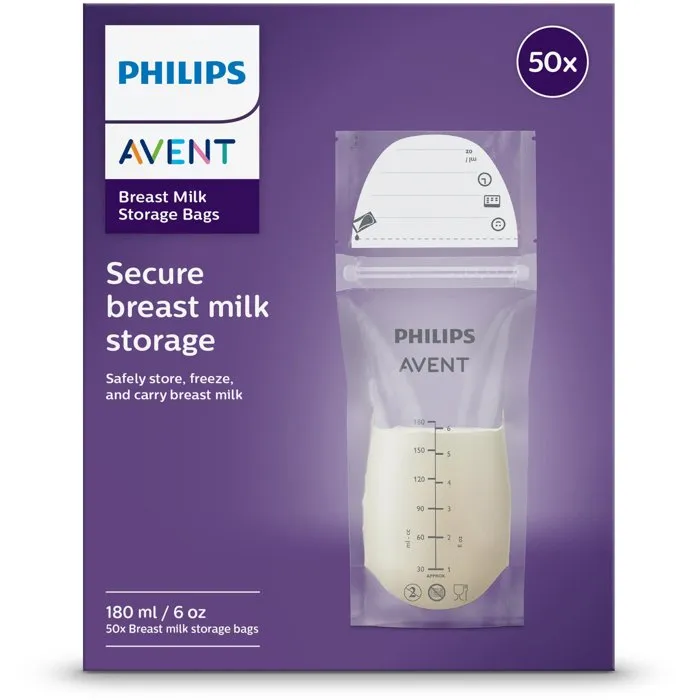 Philips Avent SCF603/25 Bolsas de almacenamiento para leche materna, paquete de 50 unidades Philips Avent SCF603/25 Bolsas de almacenamiento para leche materna, paquete de 50 unidades