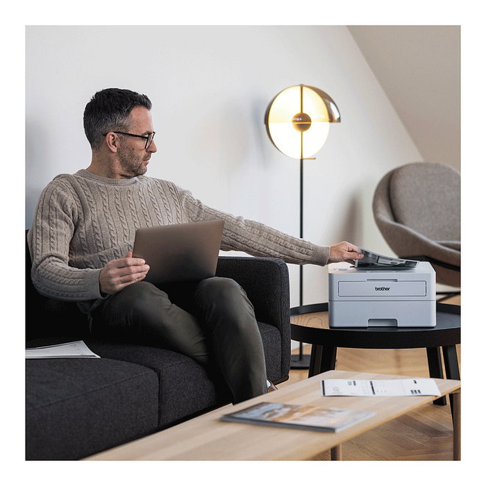 Brother HL-L2865DW Impresora láser monocromo Blanca con WiFi y dúplex automático