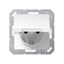 Jung AS1520BFKLWW Schuko con tapa abatible Blanco