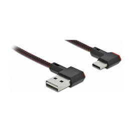 DeLOCK Cable EASY-USB 2.0 Tipo-A a USB Type-C Angular 0,2 m Negro