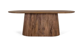 GINER Y COLOMER Mesa de comedor con tapa ovalada de madera de mango 210 cm