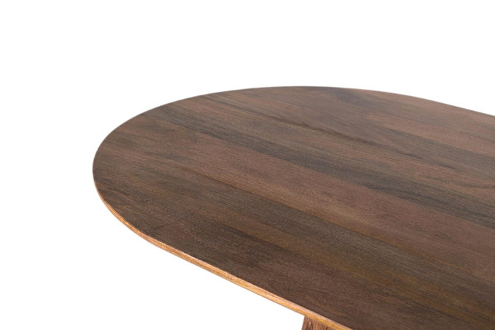 GINER Y COLOMER Mesa de comedor con tapa ovalada de madera de mango 210 cm
