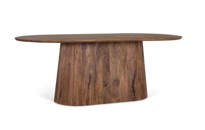 GINER Y COLOMER Mesa de comedor con tapa ovalada de madera de mango 210 cm