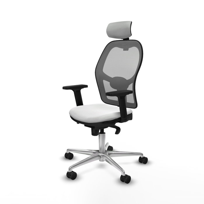 PIQUERAS Y CRESPO Silla de oficina Jorquera con mecanismo Sincro, Blanco y Gris