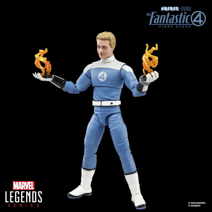 Hasbro Figura Johnny Storm Los 4 Fantásticos Marvel 15cm Articulada con Accesorios y Efecto de Fuego