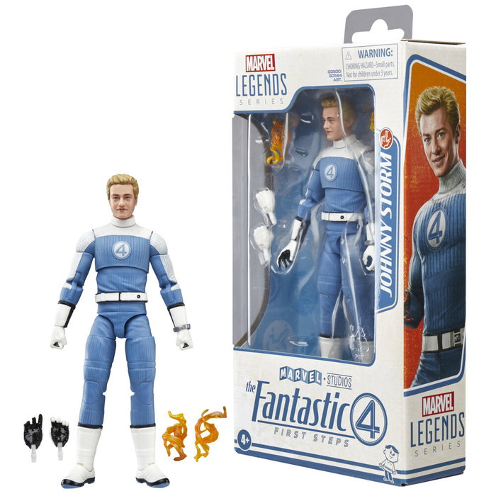 Hasbro Figura Johnny Storm Los 4 Fantásticos Marvel 15cm Articulada con Accesorios y Efecto de Fuego