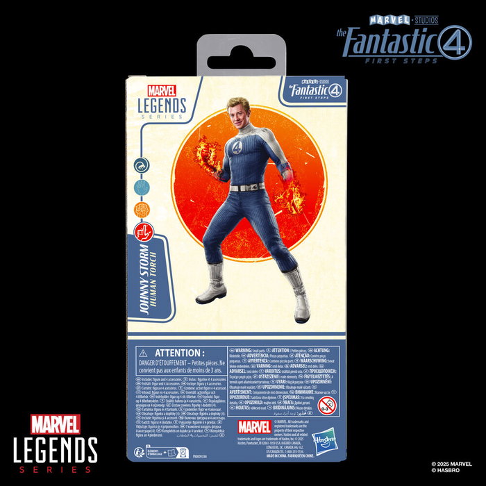 Hasbro Figura Johnny Storm Los 4 Fantásticos Marvel 15cm Articulada con Accesorios y Efecto de Fuego