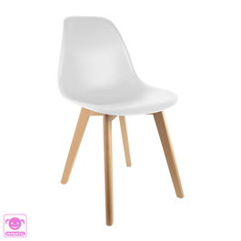 Home Deco Kids Silla Infantil Blanca Scandina para Niños Diseño Nórdico Patas Madera