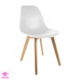 Home Deco Kids Silla Infantil Blanca Scandina para Niños Diseño Nórdico Patas Madera