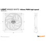 Be Quiet! LIGHT WINGS White 140mm PWM Triple-Pack, Ventilador 14 cm, 2200 RPM, 121.82 m3/h, Blanco, LED Multi, 3 Unidades