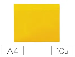 Djois Funda Magnética para Identificación DIN A4 Horizontal, Color Amarillo, Pack 10 Unidades