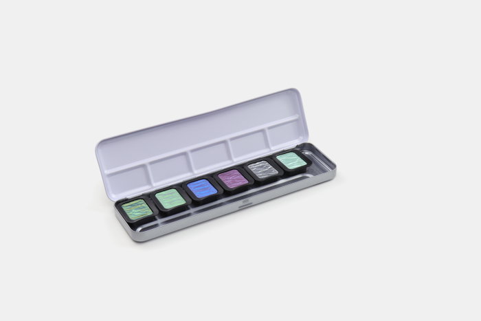 Finetec Set de acuarelas nacaradas Cool, 6 colores