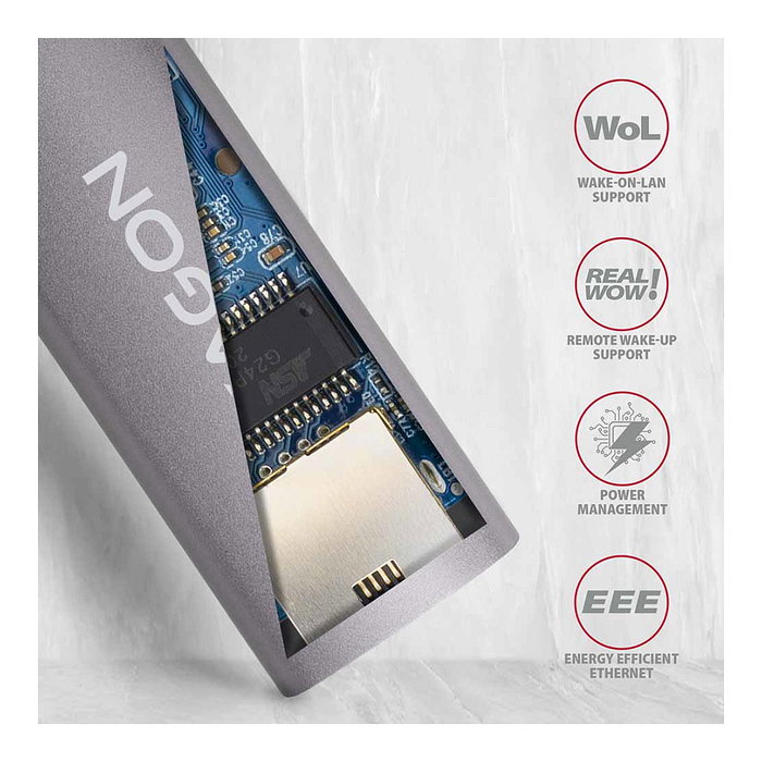 Axagon ADE-TRC Adaptador Gigabit Ethernet 10/100/1000 USB 3.1 Tipo C, Titanio gris Axagon ADE-TRC Adaptador Gigabit Ethernet 10/100/1000 USB 3.1 Tipo C, Titanio gris